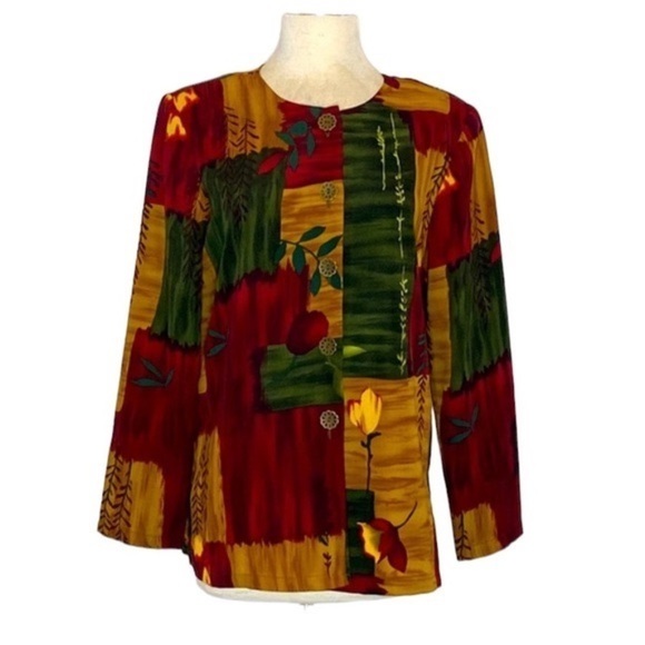 Vintage Floral Patterned Button Down Blouse - Picture 1 of 5